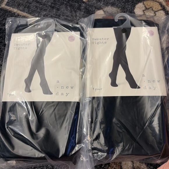 a new day Accessories - 2 X Women's Knit Sweater Tights Black Size 1X / 2X - A New Day
